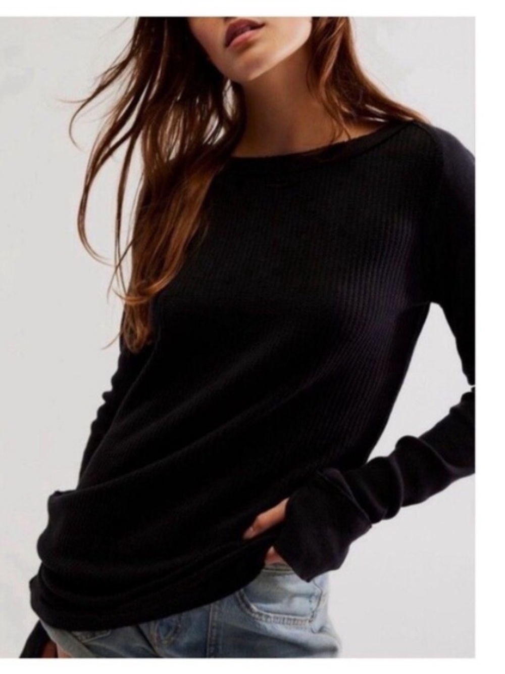 We The Free Care Honey B Crew Neck Black Size Large - Picture 2 of 10